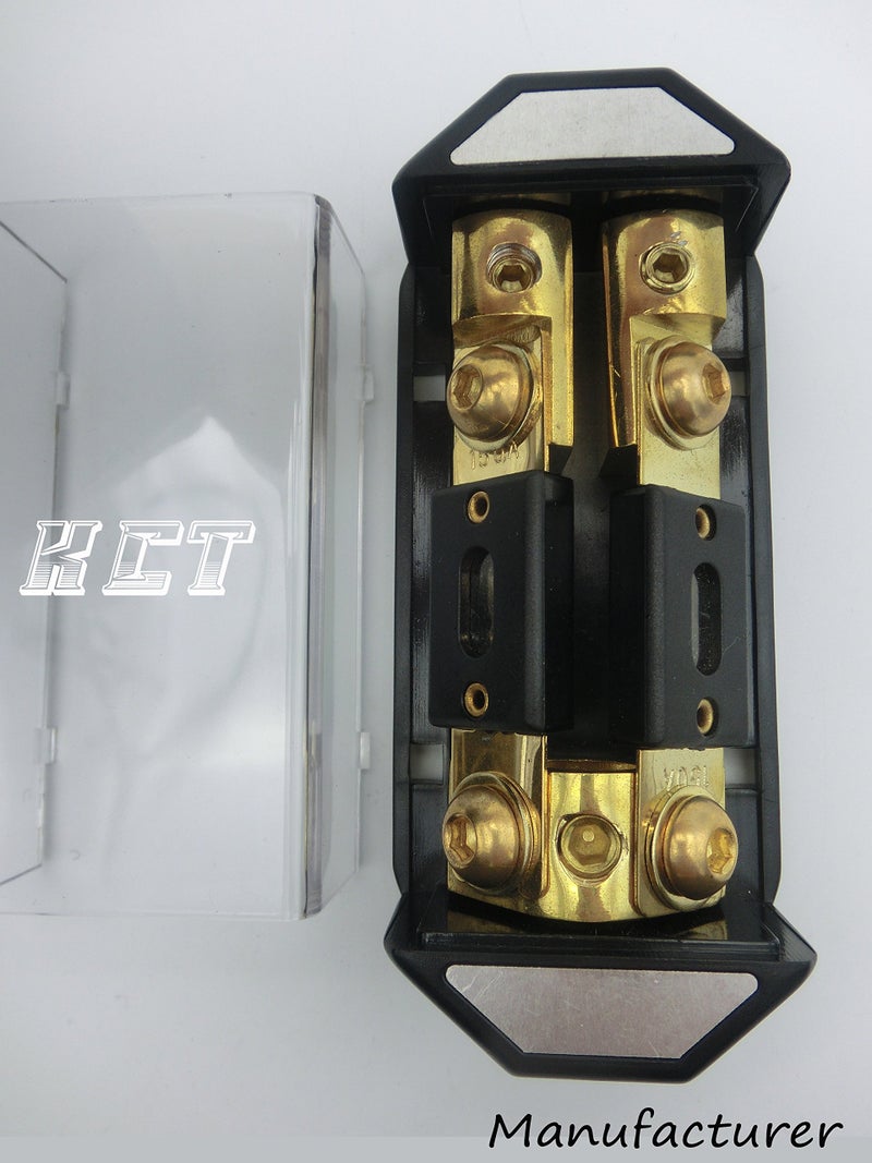 KCT حامل فيوزات خطي ثنائي الاتجاه مع فيوز 1X0GA-2X4GA، كتلة توزيع ستيريو/صوت/سيارة - Image 2